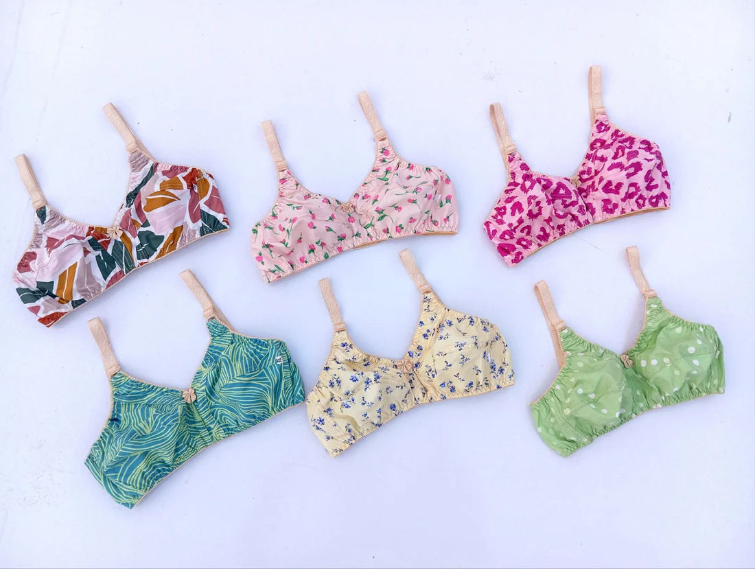 Pack of 5 Premium Cotton Bras – Soft & Comfortable Everyday Wear