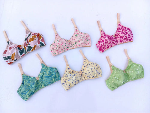 Pack of 5 Premium Cotton Bras – Soft & Comfortable Everyday Wear